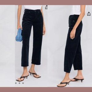 NEW 7 For All Mankind [ XS ] Cropped Corduroy Straight Leg Jean Pants Blue #Q403